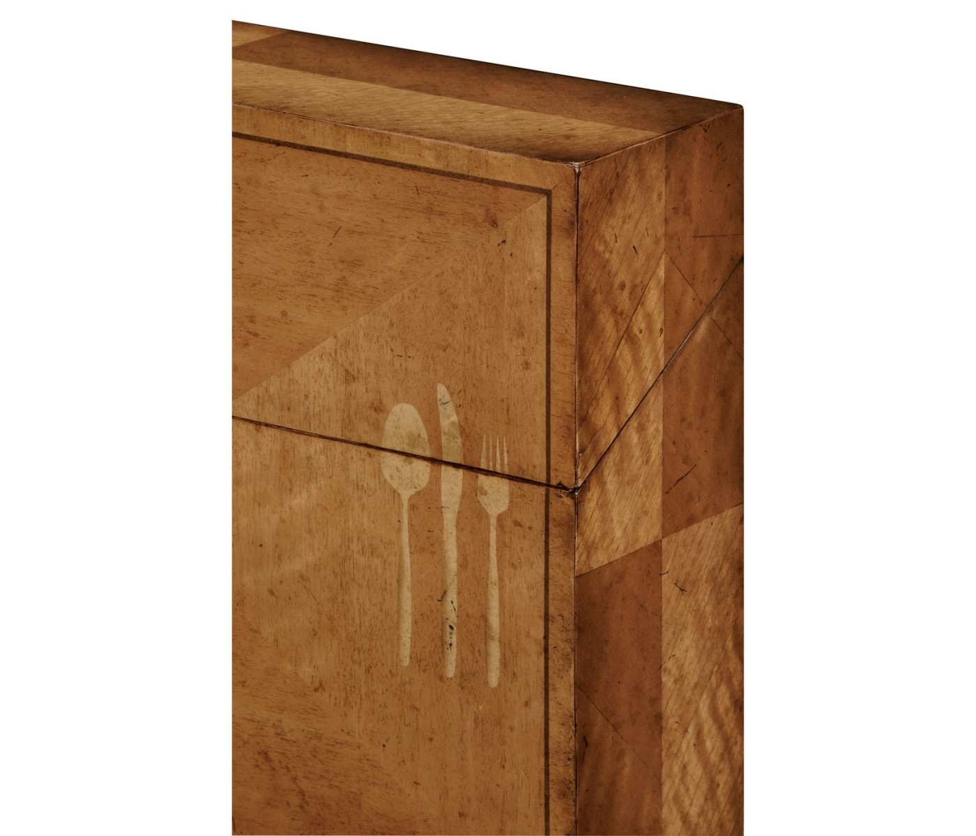 Rectangular Satinwood & Cutlery Inlay Placemat Box