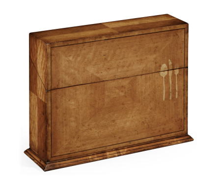 Rectangular Satinwood & Cutlery Inlay Placemat Box