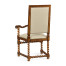 Carolean Style Arm Chair with Upholstered Back