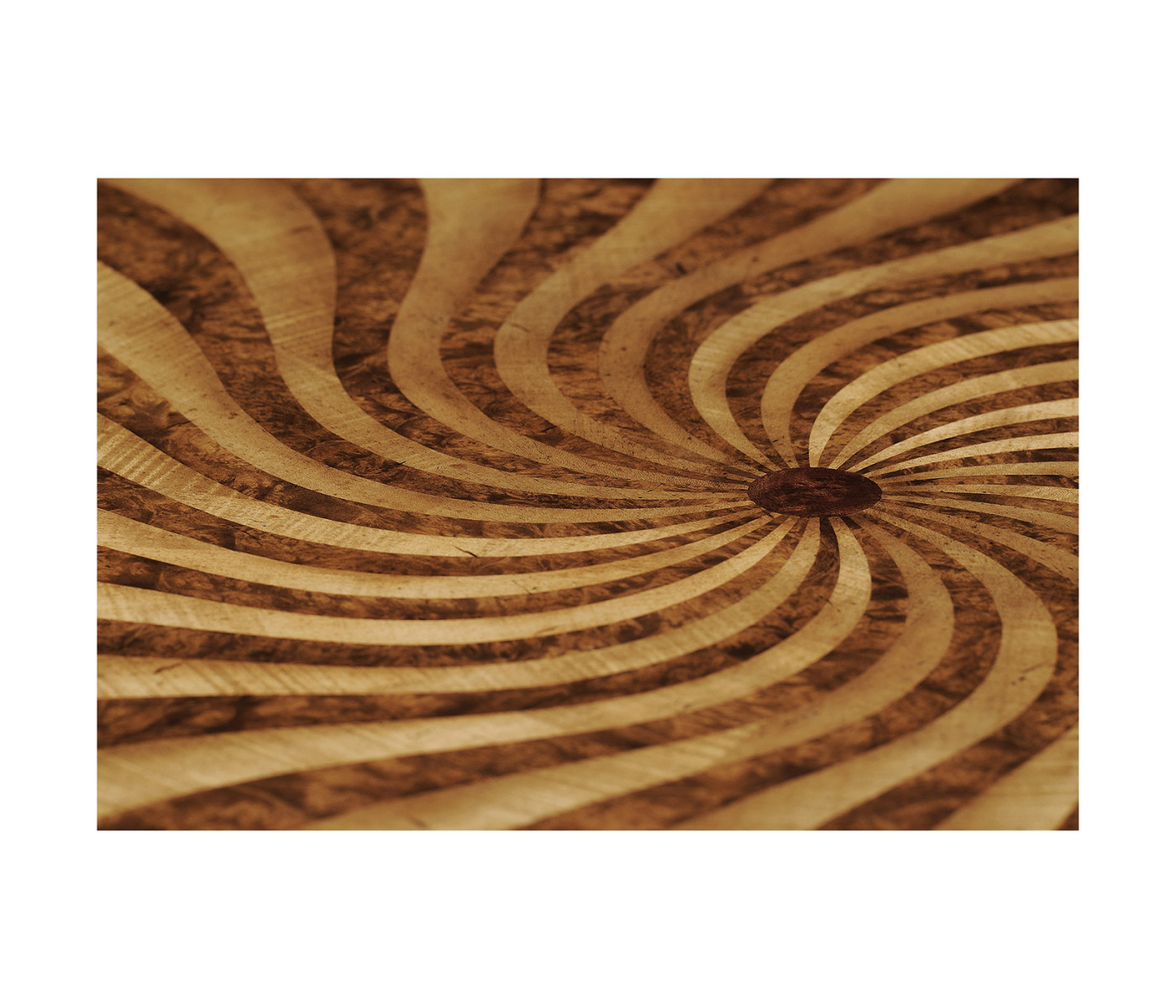 Spiral inlaid centre table