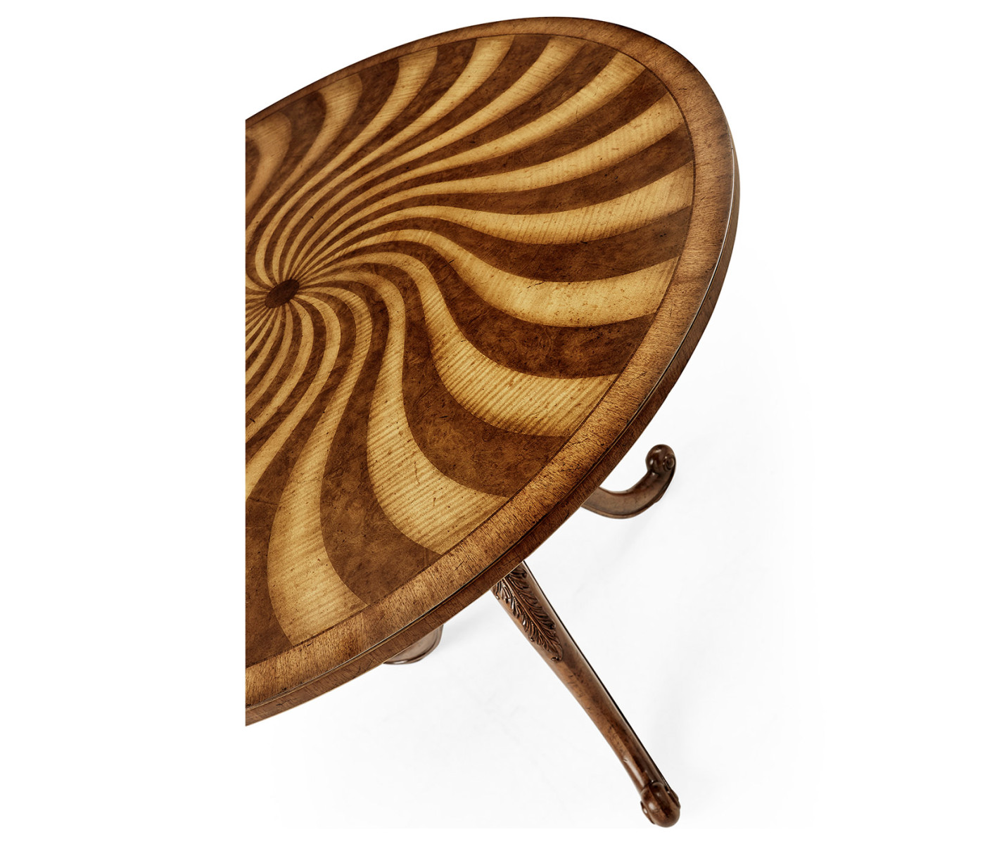 Spiral inlaid centre table