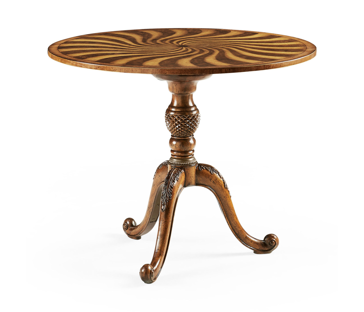 Spiral inlaid centre table