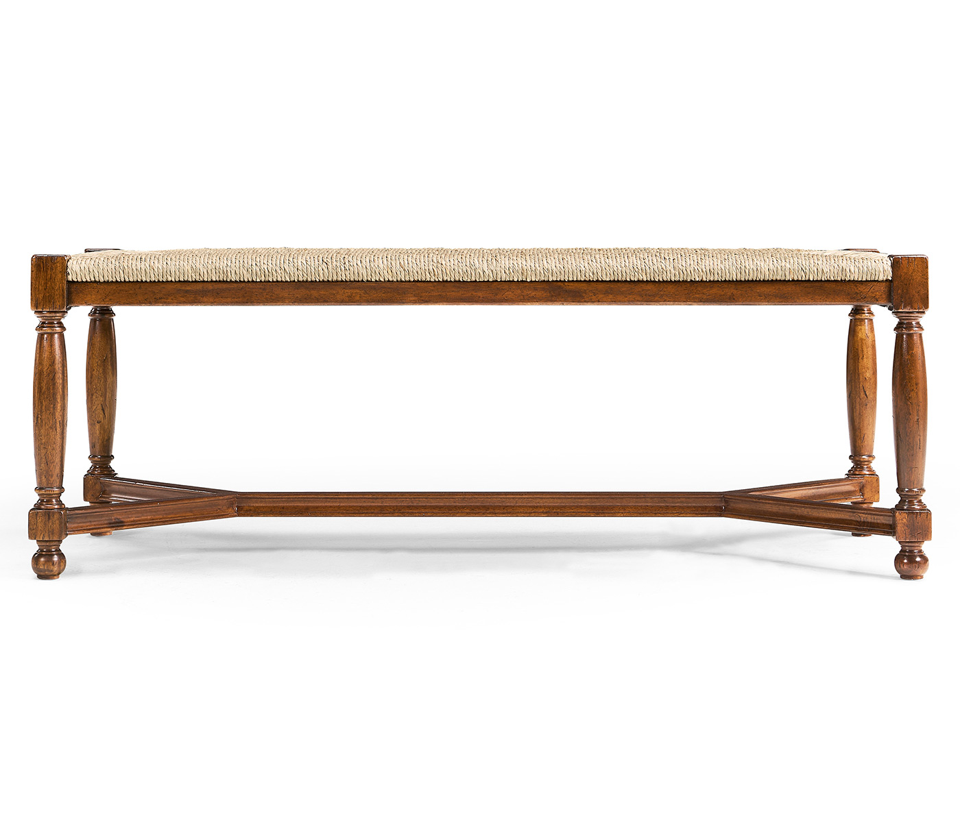 Two Seat Stool with Rushed Seat