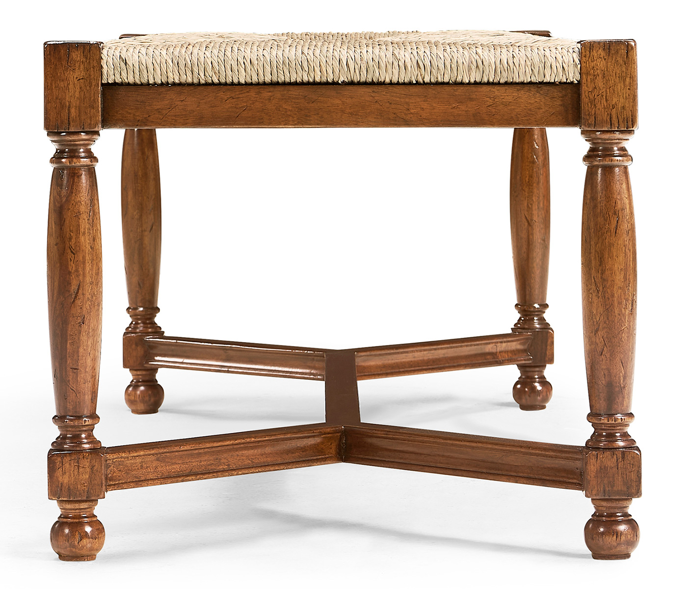 Two Seat Stool with Rushed Seat