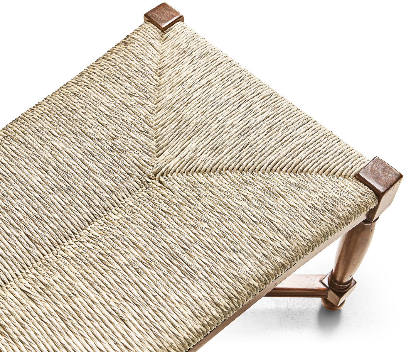 Two Seat Stool with Rushed Seat