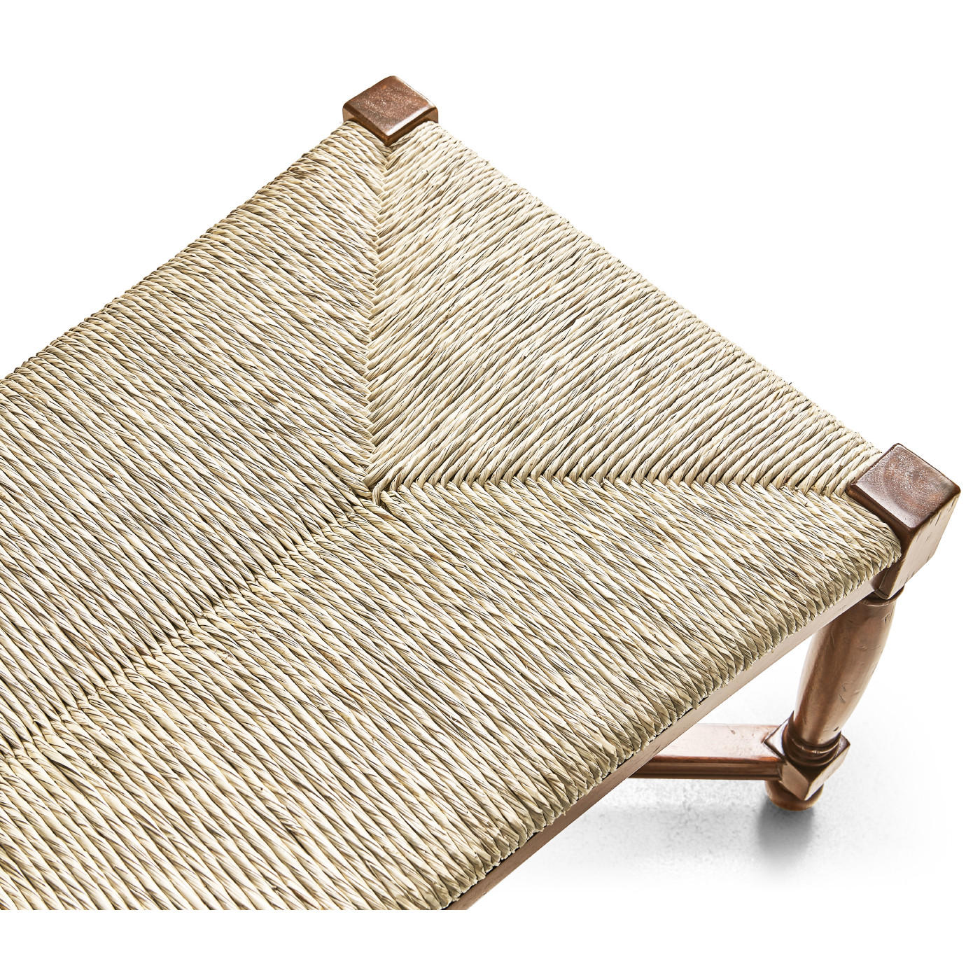 Two Seat Stool with Rushed Seat