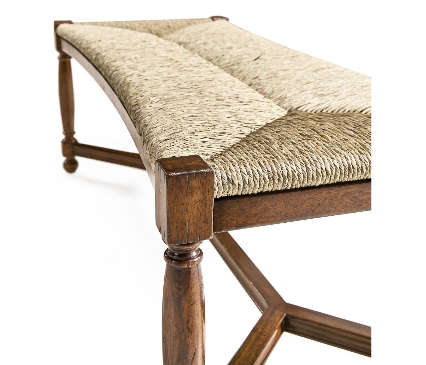 Two Seat Stool with Rushed Seat