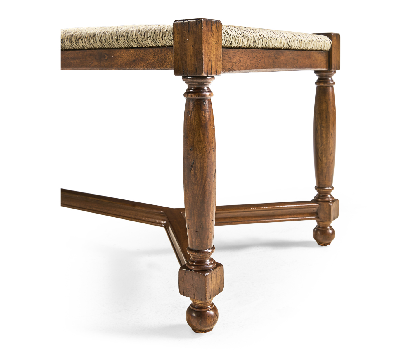 Two Seat Stool with Rushed Seat