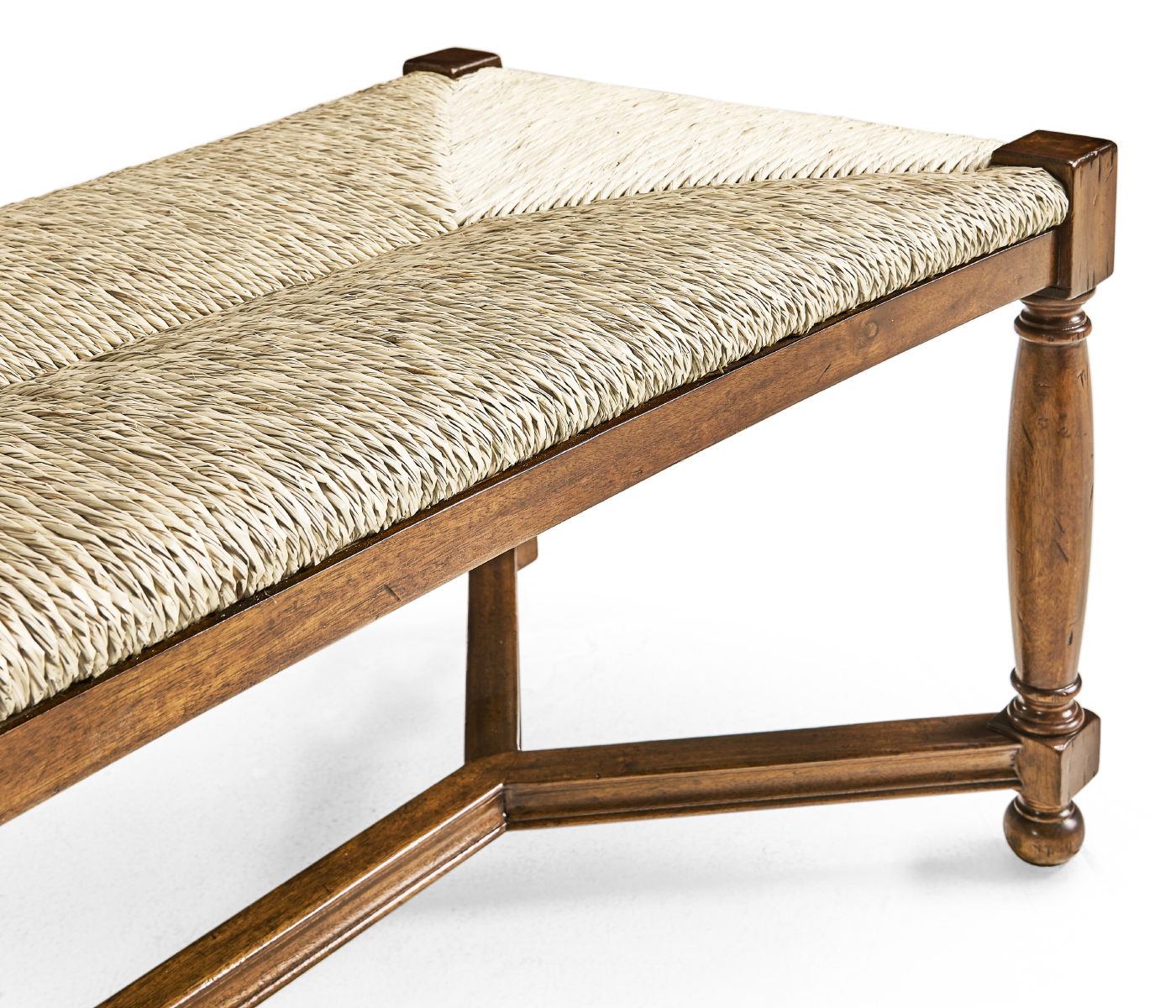 Two Seat Stool with Rushed Seat