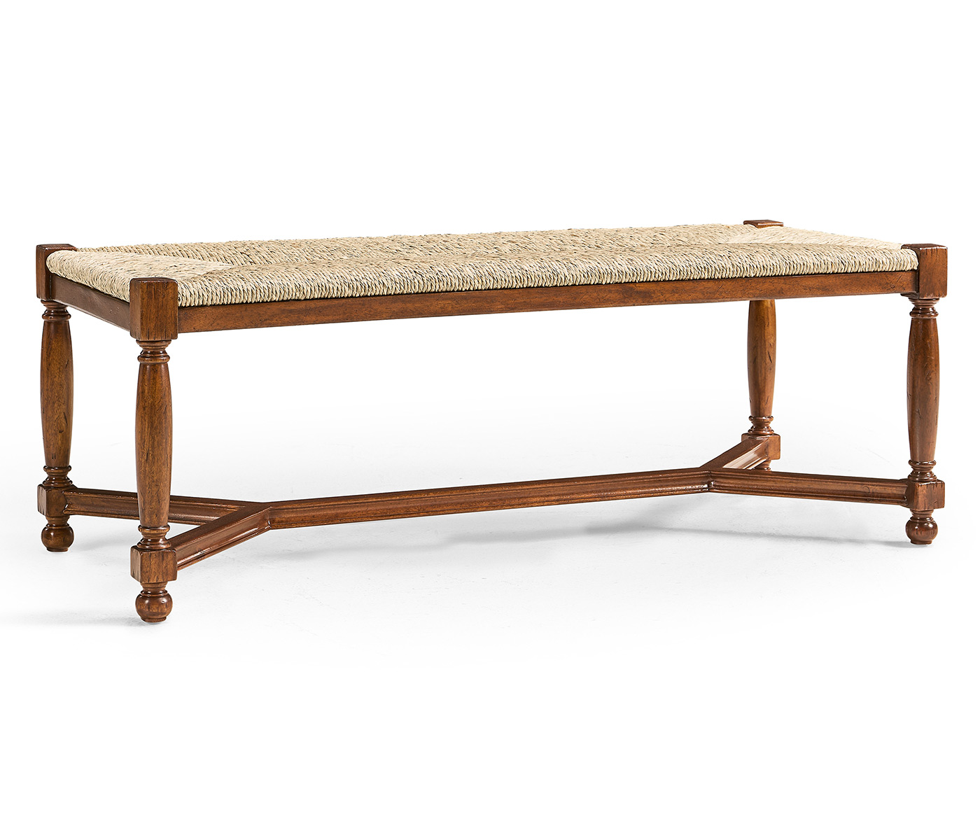 Two Seat Stool with Rushed Seat