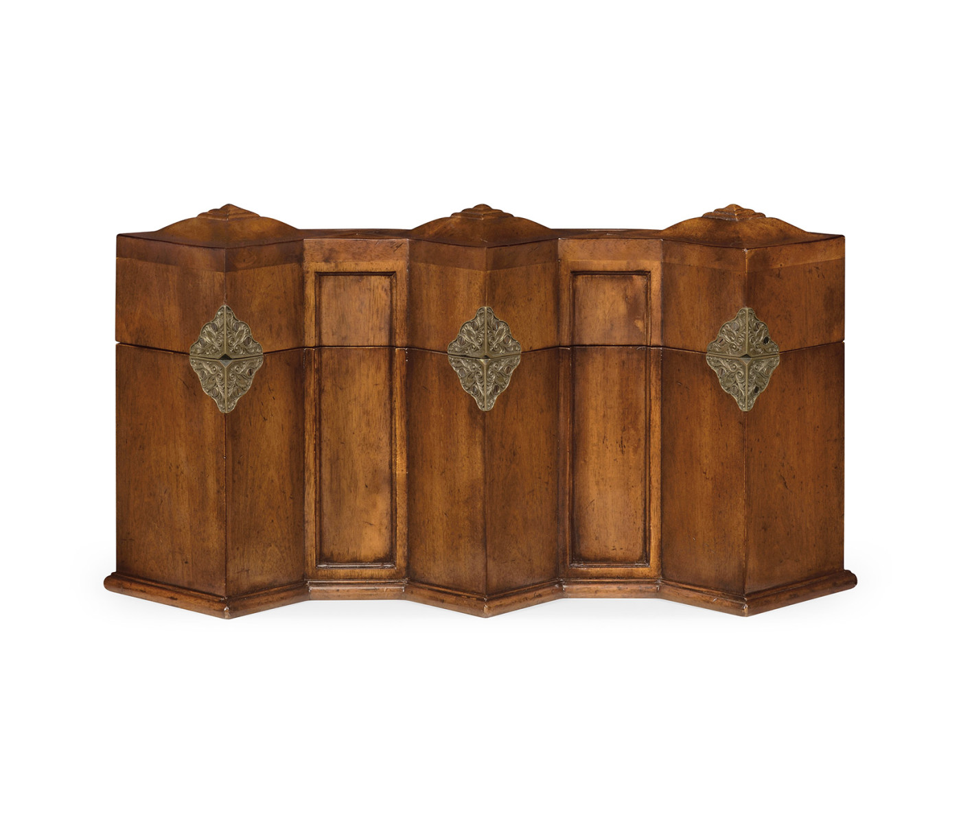 Triple Glass Decanters Set in Conjoined Square Cases