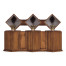 Triple Glass Decanters Set in Conjoined Square Cases