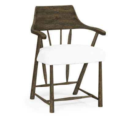 Casual Dark Driftwood Captains Chair