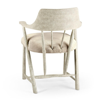 Casual Whitewash Driftwood Captains Chair