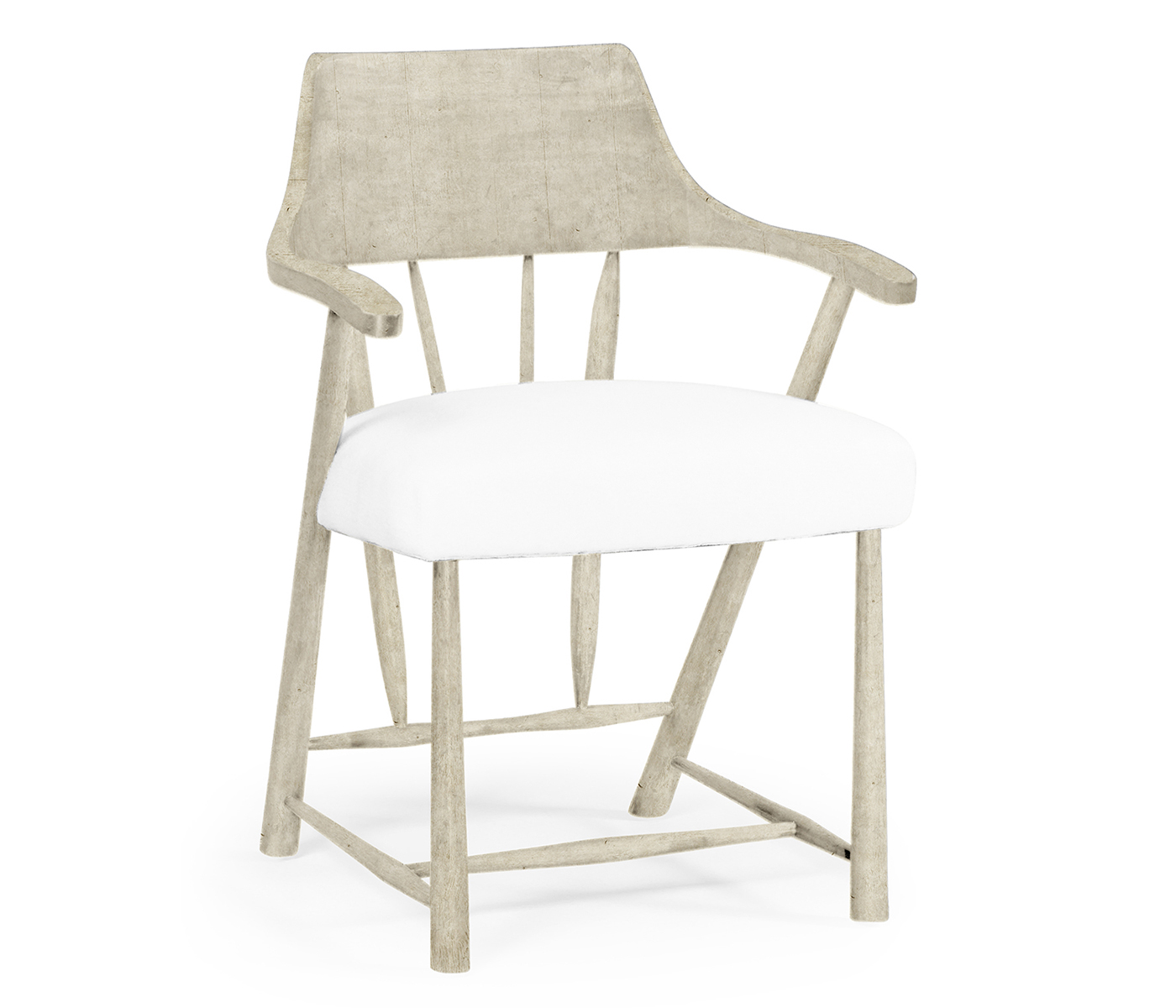 Casual Whitewash Driftwood Captains Chair