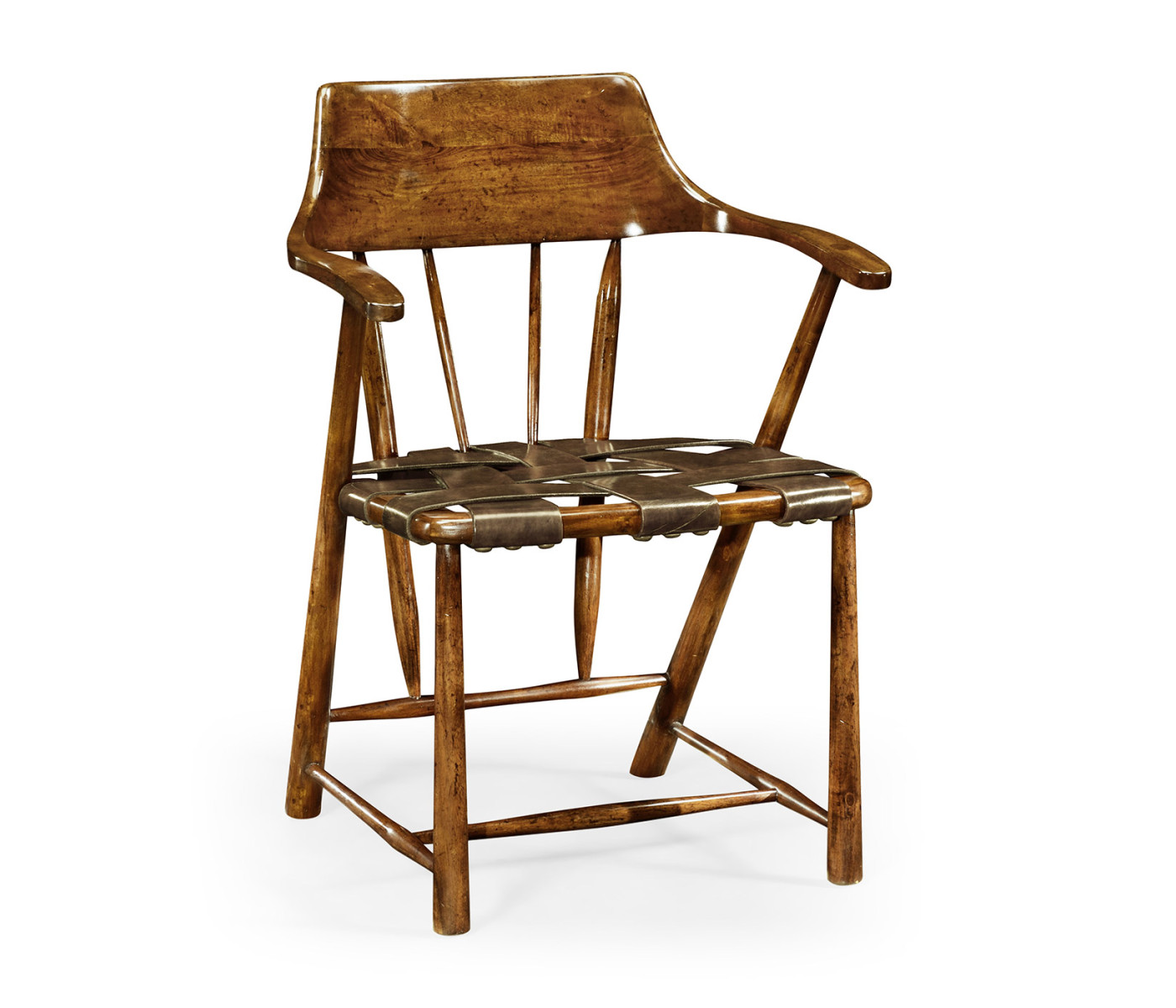 Traditional Walnut Captains Chair