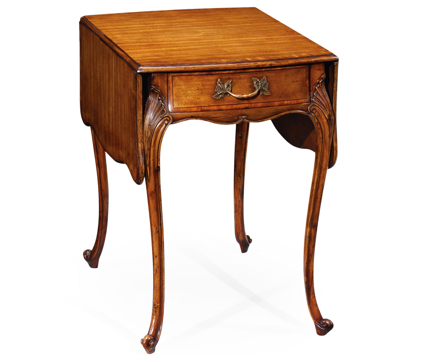Carved walnut pembroke table