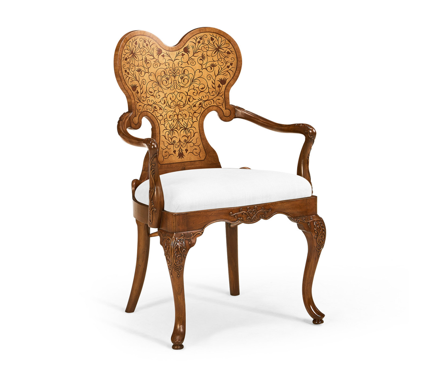 Seaweed Marquetry Arm Chair