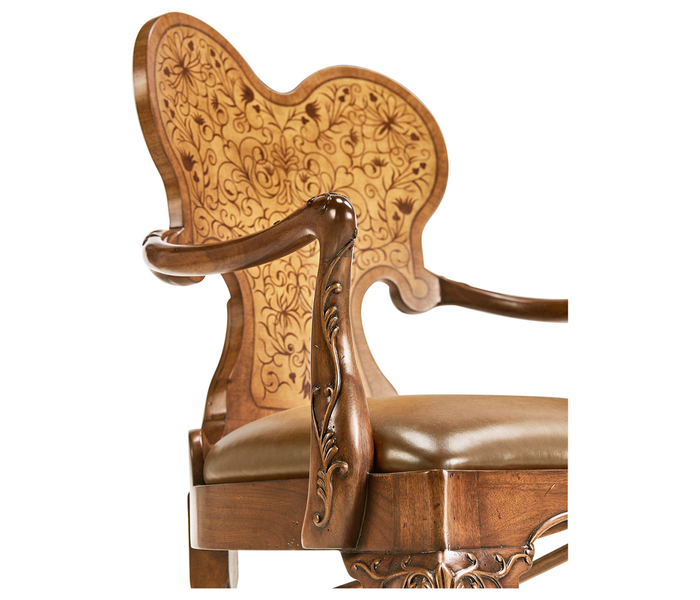 Seaweed Marquetry Arm Chair