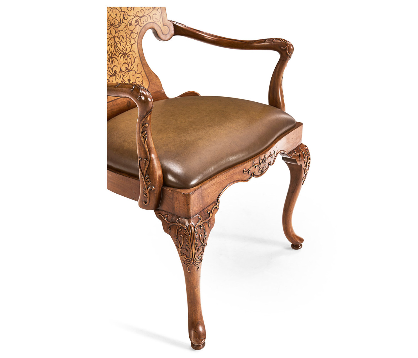 Seaweed Marquetry Arm Chair