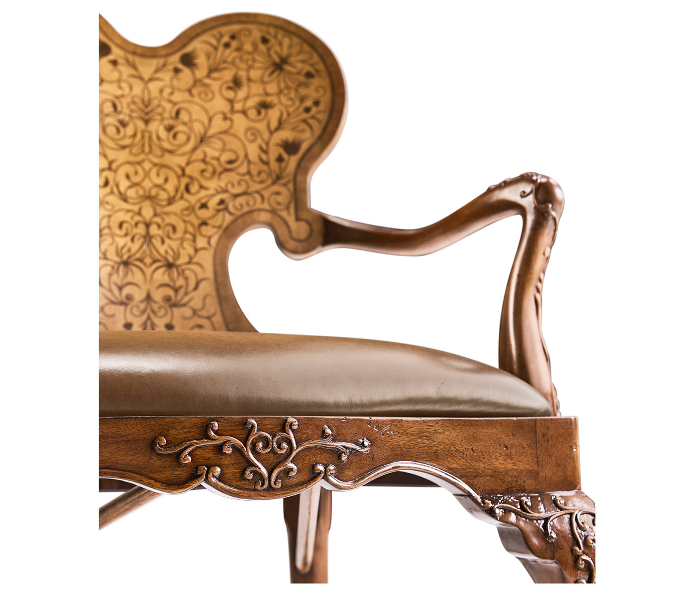 Seaweed Marquetry Arm Chair