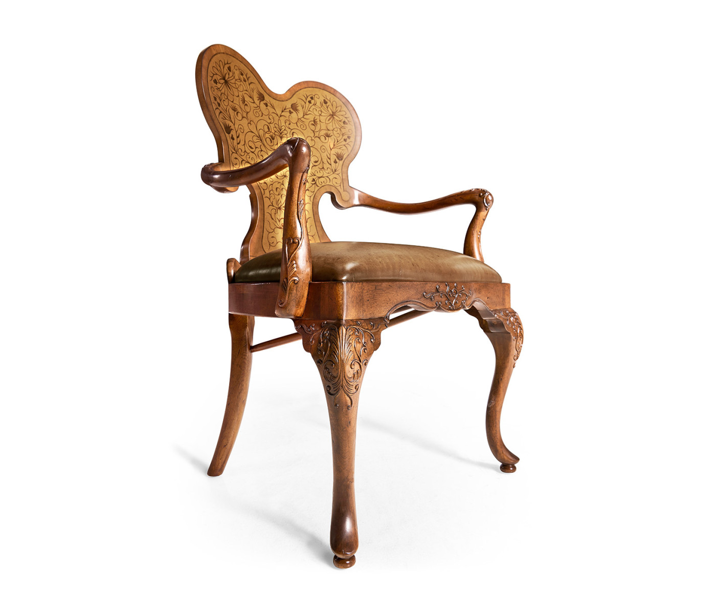 Seaweed Marquetry Arm Chair