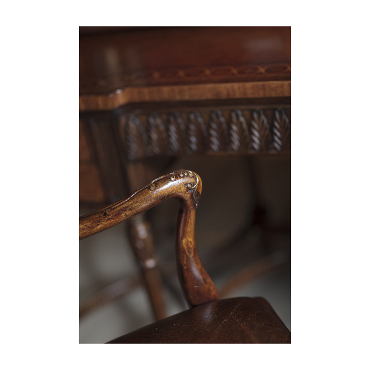 Seaweed Marquetry Arm Chair