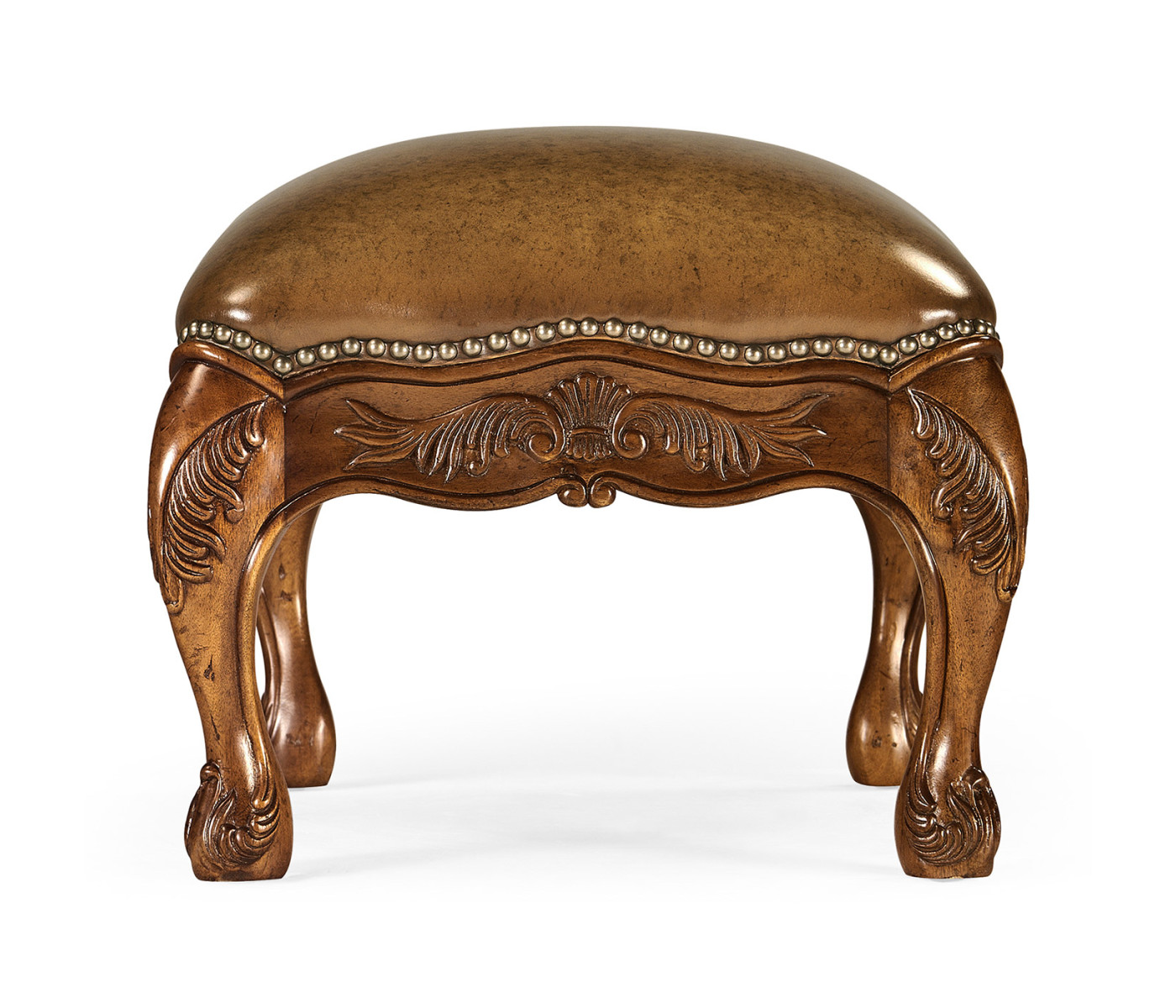 Small French Provincial Walnut Footstool
