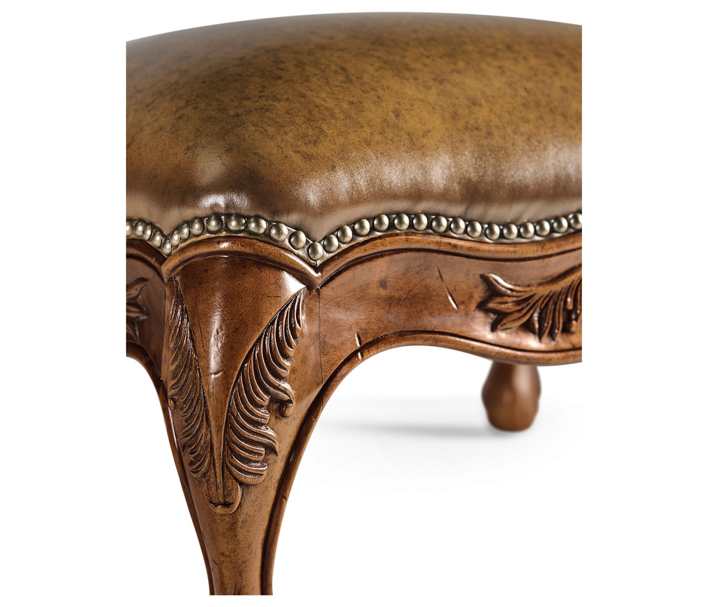 Small French Provincial Walnut Footstool
