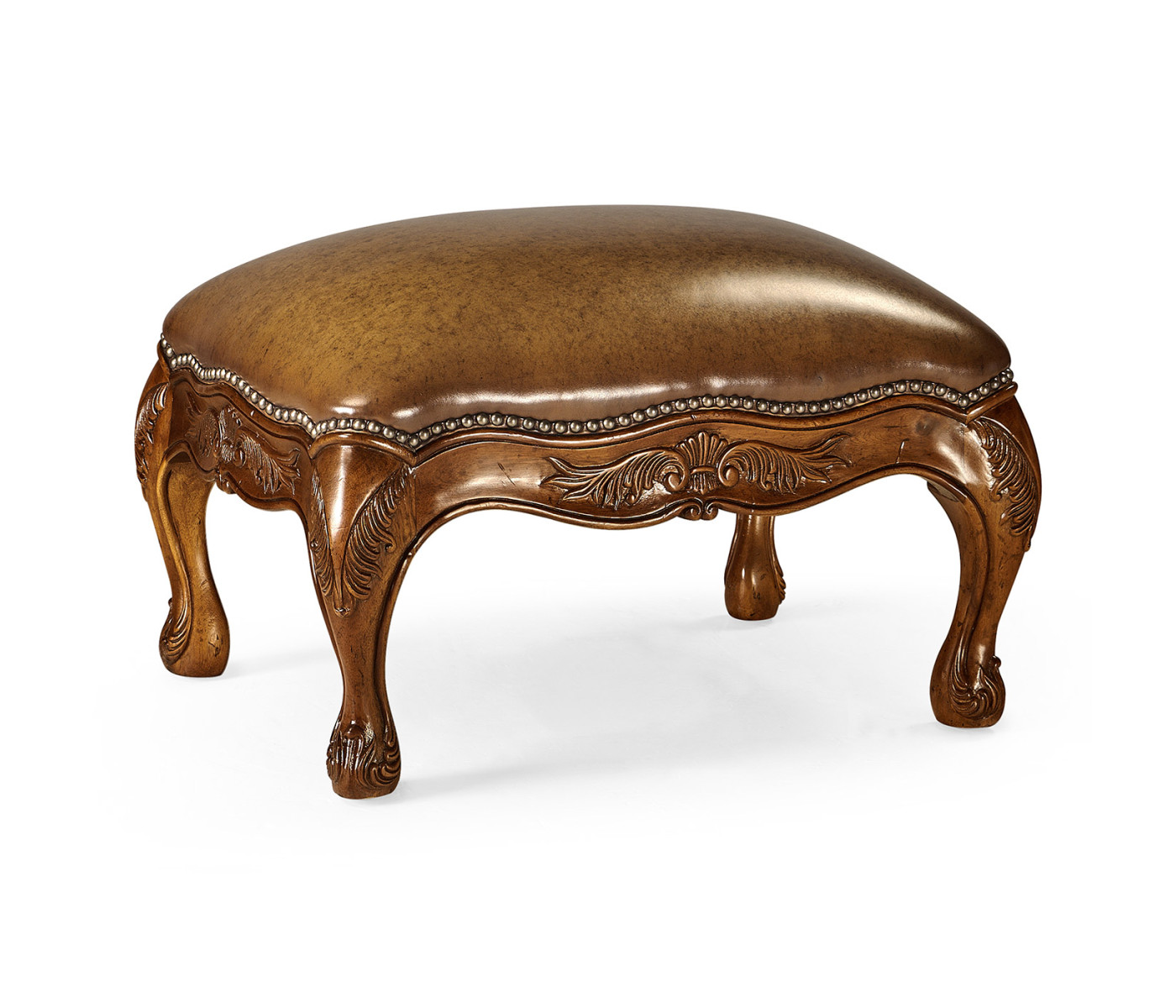 Small French Provincial Walnut Footstool