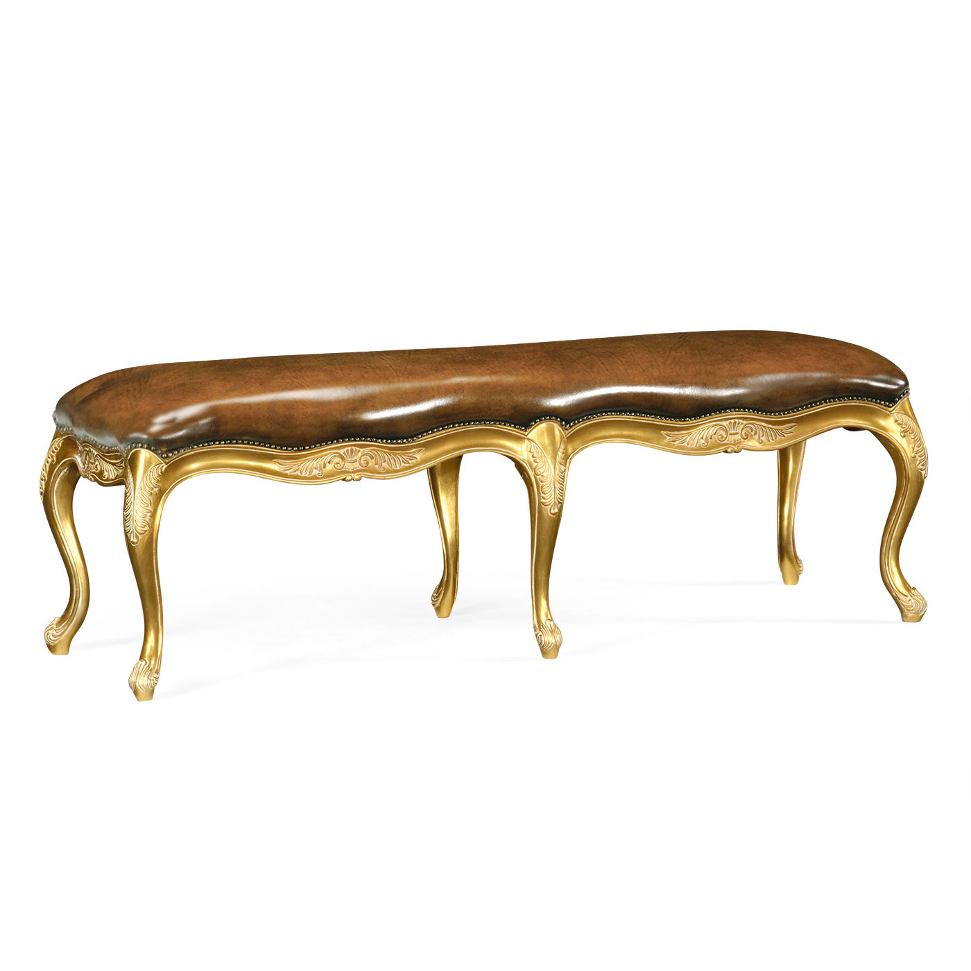 French Provincial Antique Gold Bench