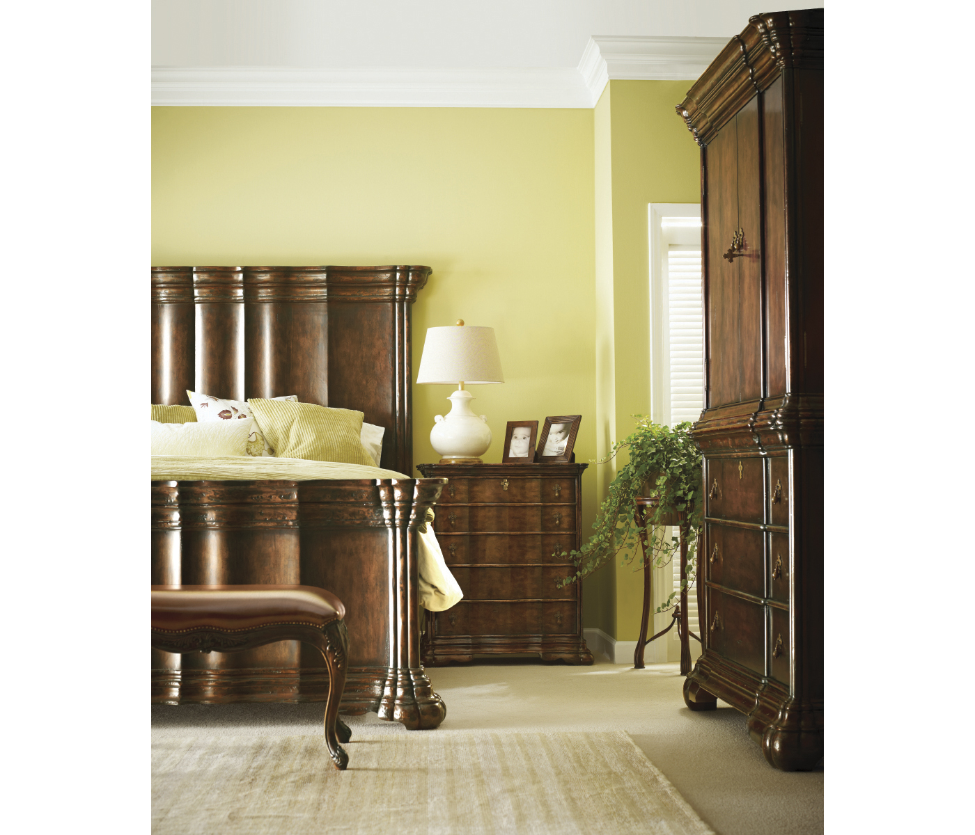 French Provincial Walnut Bench