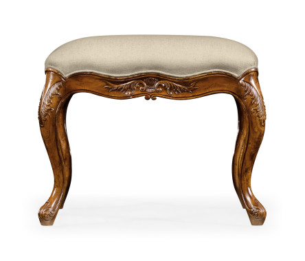 Large French Provincial Walnut Footstool