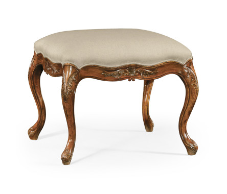 Large French Provincial Walnut Footstool