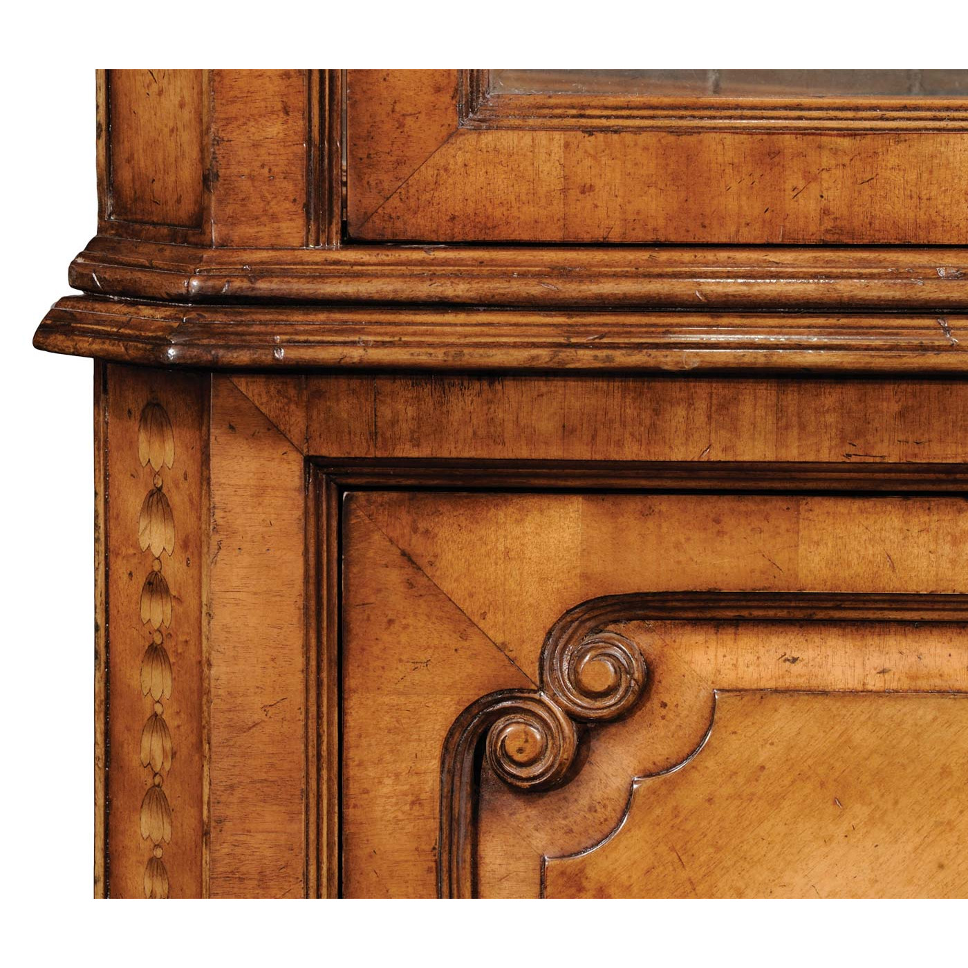 Satinwood Glazed Corner Cabinet