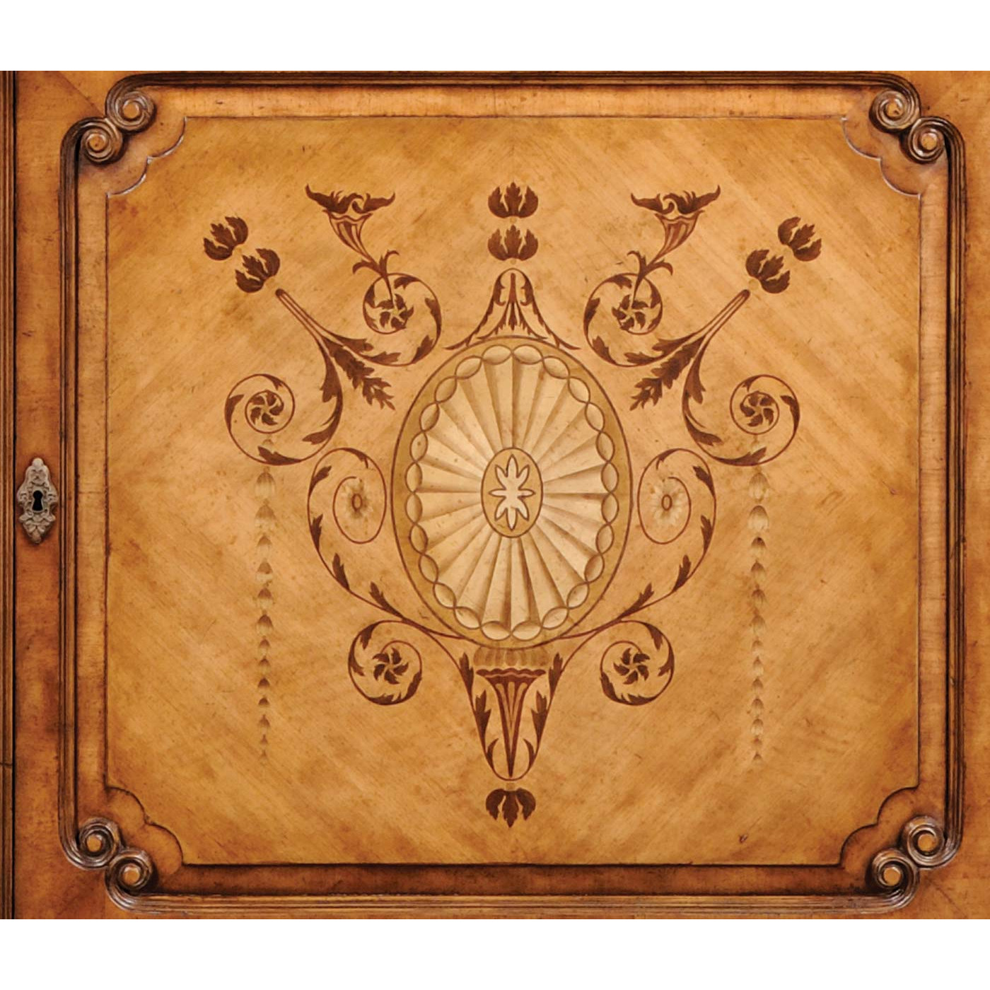 Satinwood Glazed Corner Cabinet