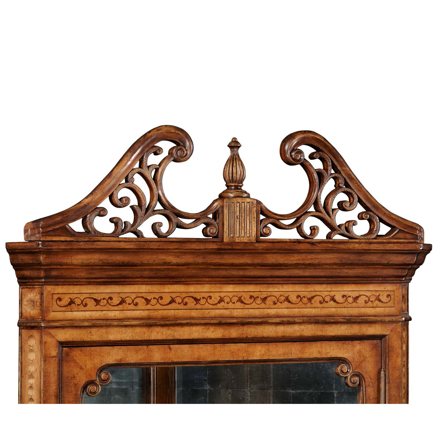 Satinwood Glazed Corner Cabinet