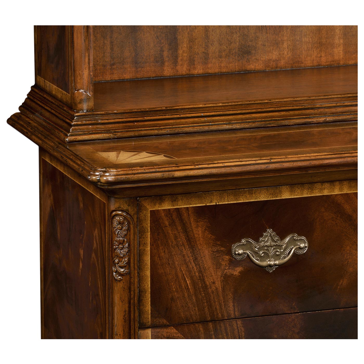 Tall Mahogany Bookcase on Chest