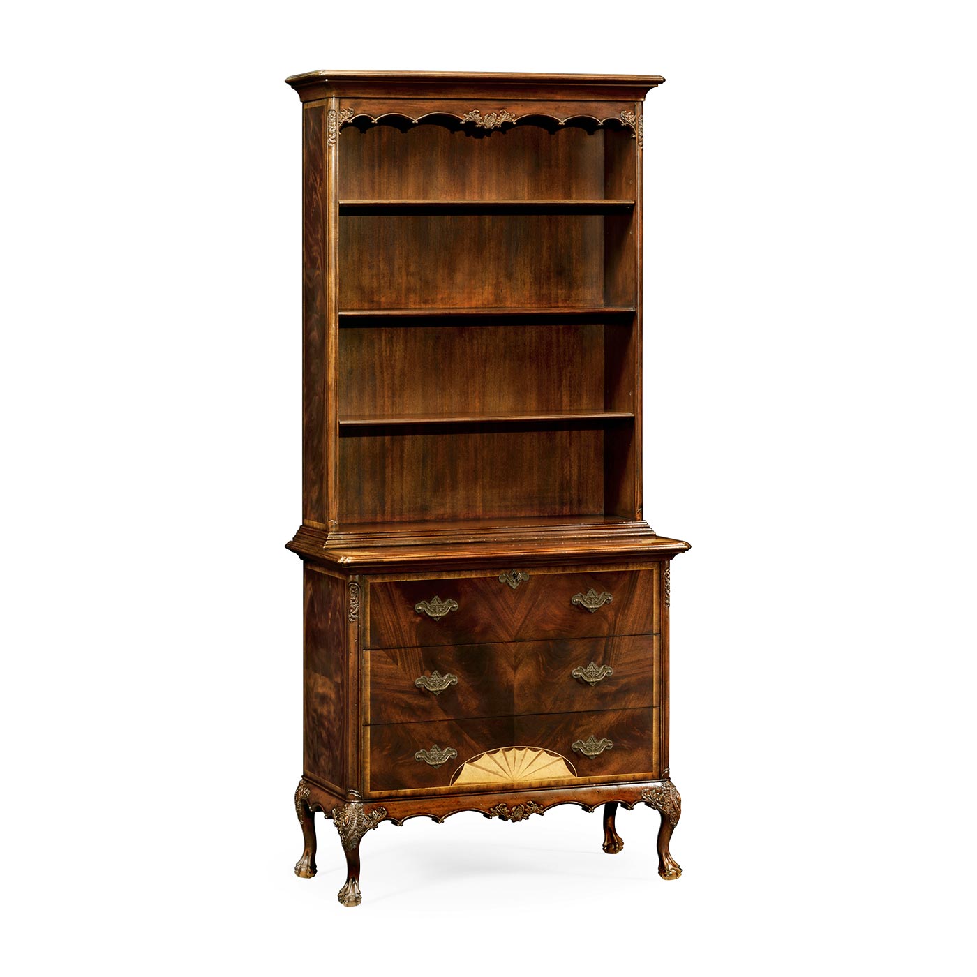 Tall Mahogany Bookcase on Chest