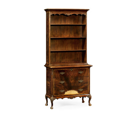 Tall Mahogany Bookcase on Chest