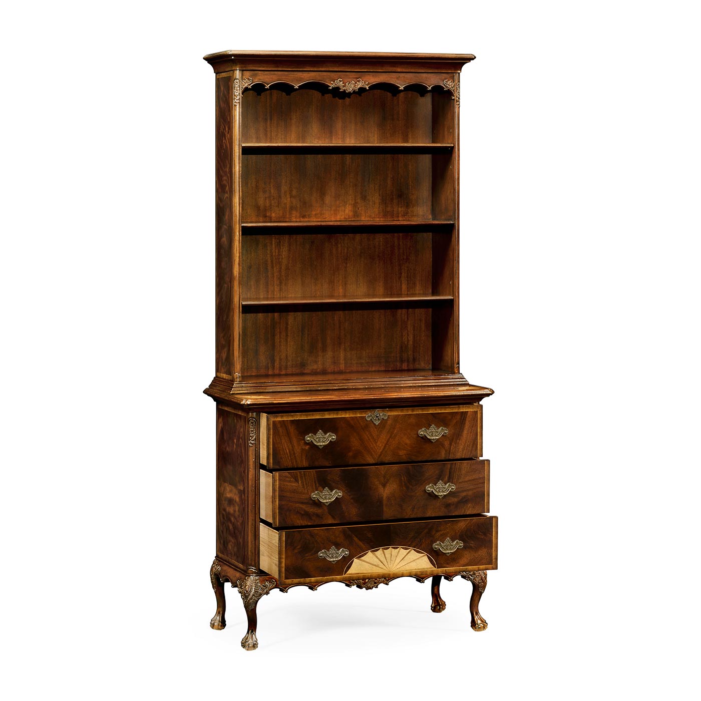 Tall Mahogany Bookcase on Chest