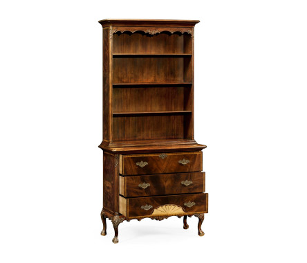 Tall Mahogany Bookcase on Chest