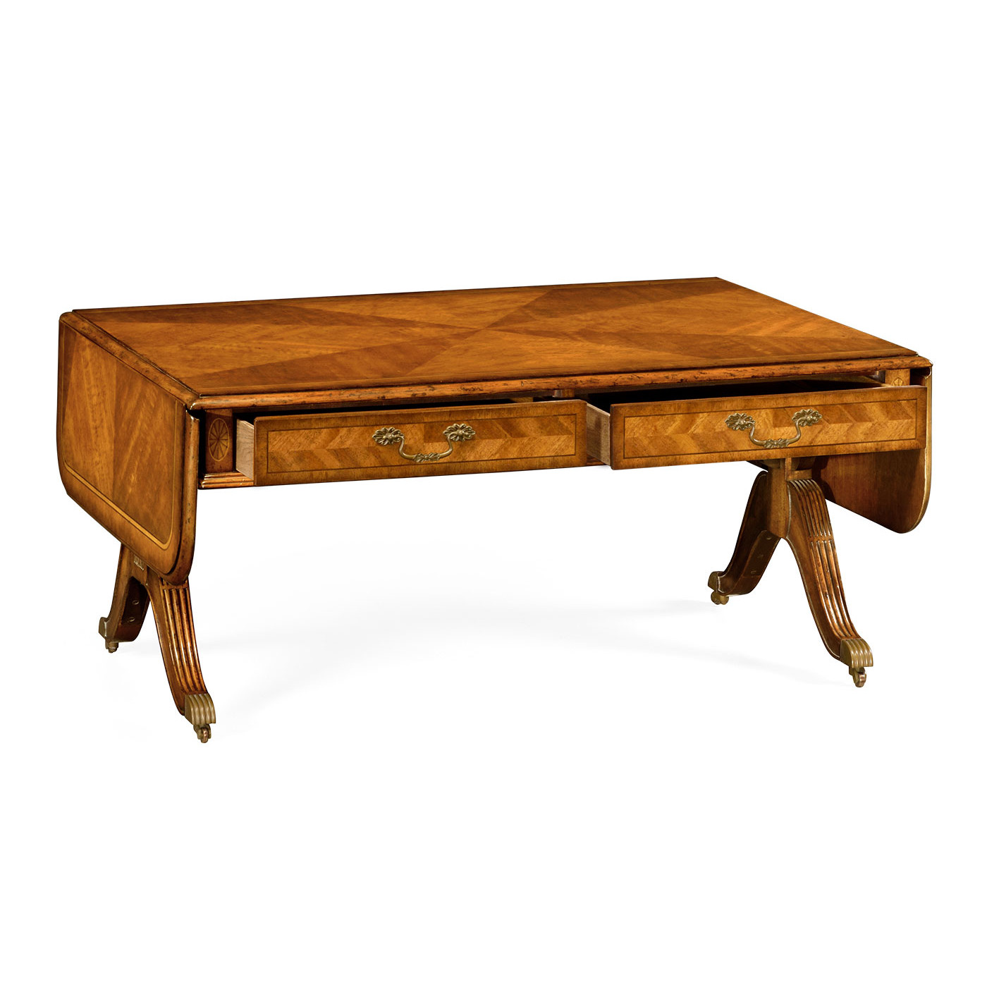 Regency satinwood folding coffee table