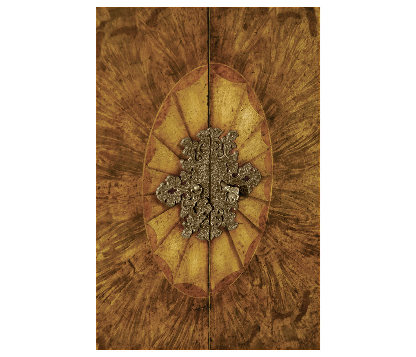 Flaming Light Walnut Side Cabinet