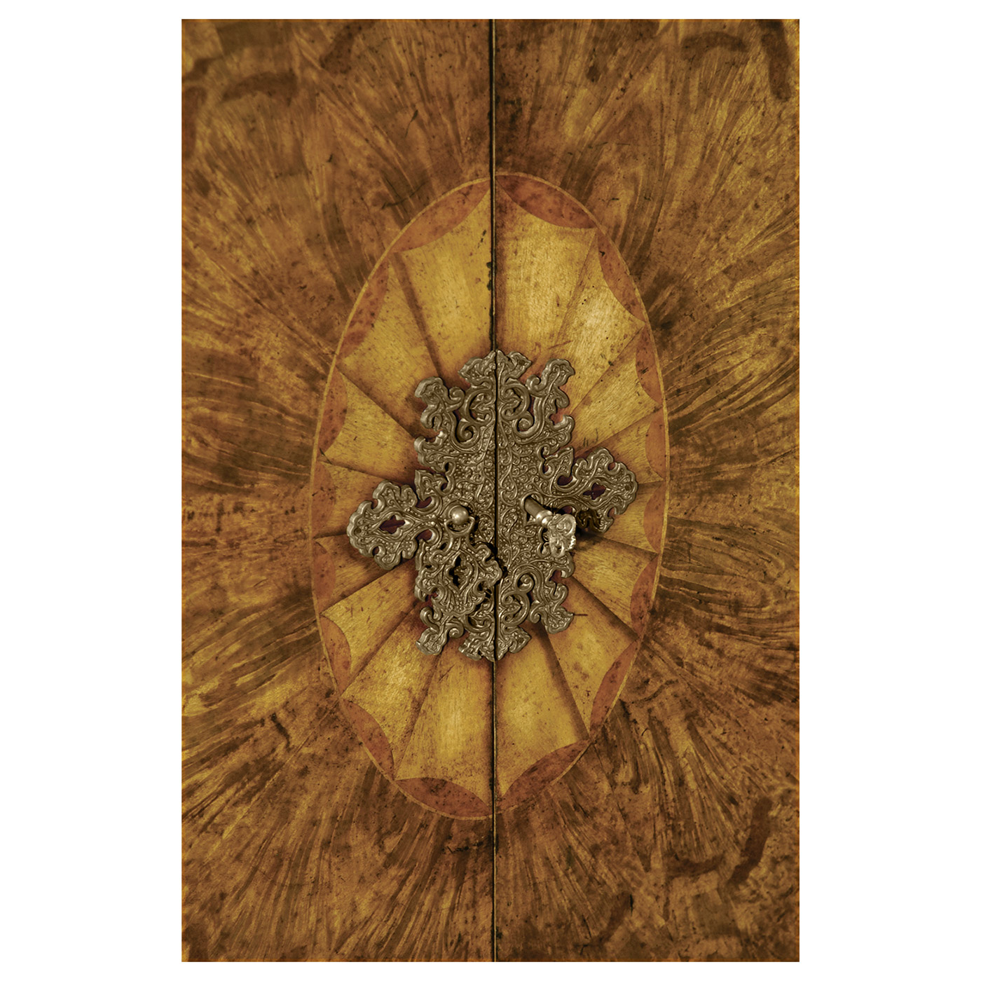 Flaming Light Walnut Side Cabinet