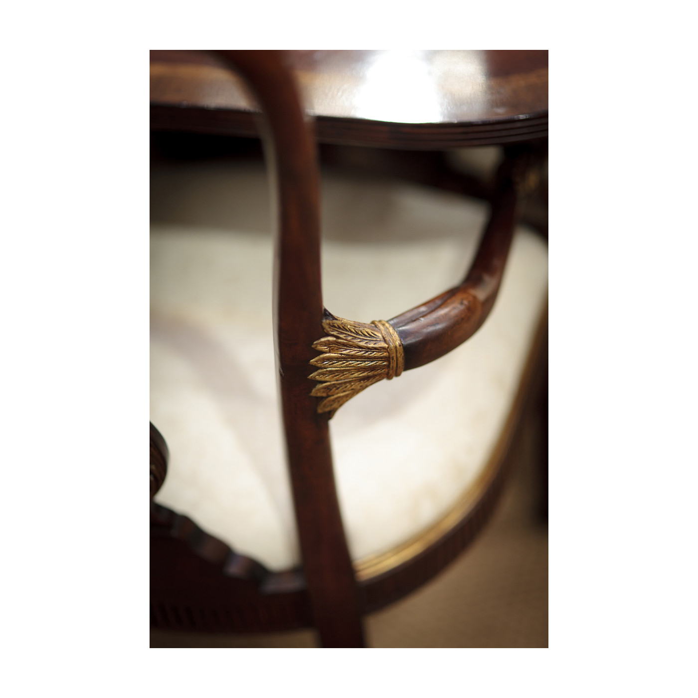 Buckingham Gilded Lyre Back Arm Chair