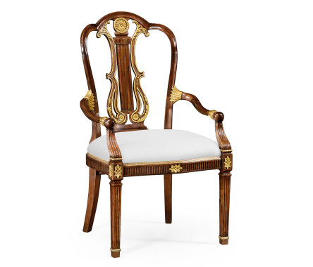 Buckingham Gilded Lyre Back Arm Chair