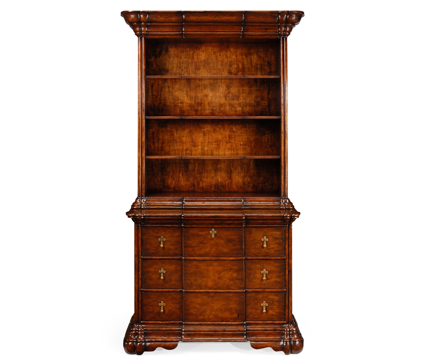 Dutch style large bookcase with drawers