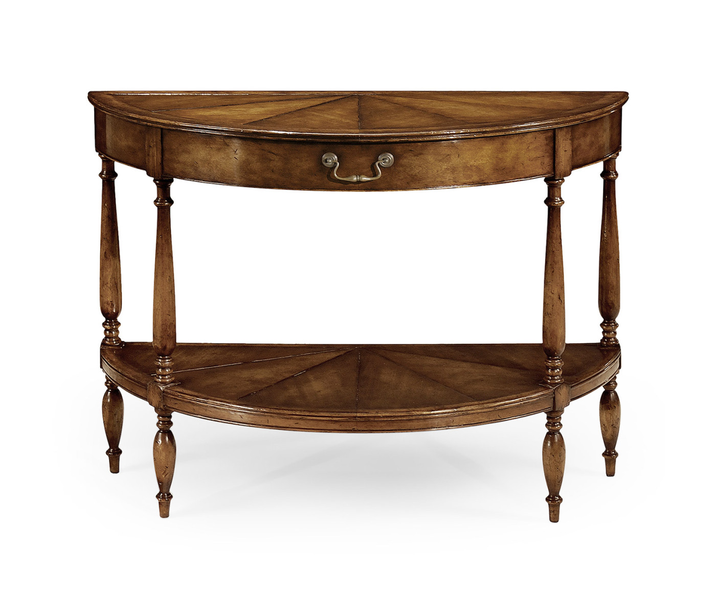 Walnut demilune console