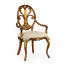 Sheraton Style Walnut & Gilded Oval Back Arm Chair